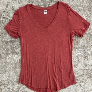Old Navy V-Neck Short Sleeve Tee in Burnt Orange